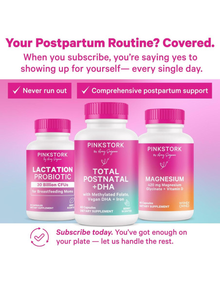 Probiotico de Lactancia Pink Stork - 30 Cápsulas Menta