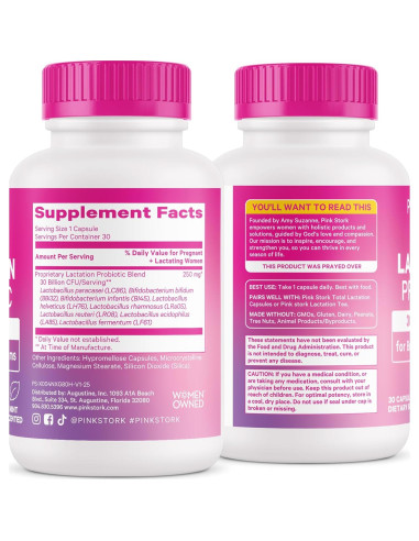 Probiotico de Lactancia Pink Stork - 30 Cápsulas Menta