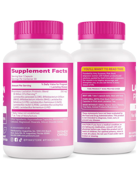 Probiotico de Lactancia Pink Stork - 30 Cápsulas Menta