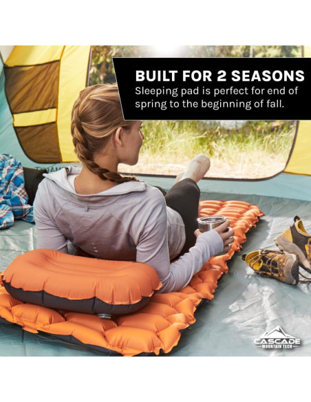 Colchón Inflable Cascade Mountain Tech Naranja 187.96 cm Colchón Inflable Cascade Mountain Tech Naranja 187.96 cm