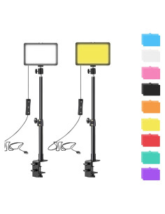 Paquete de 2 luces LED de estudio YouPro PB004 con 9 filtros