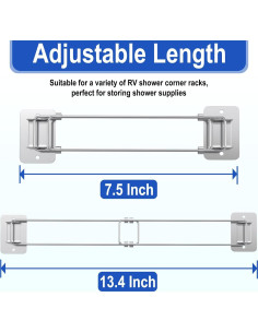 Barra de Almacenamiento de Esquina para Ducha RV BFXM Ajustable 19-34 cm 2