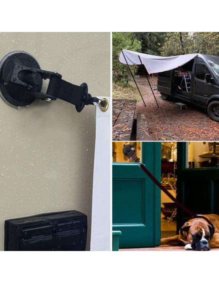 4 Ventosas de Alta Resistencia AICEL para Camping y Coche