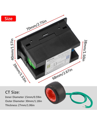 Multímetro AC DROK 6-en-1 40-300V 100A Pantalla LCD HD