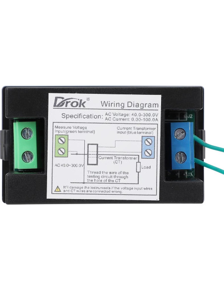 Multímetro AC DROK 6-en-1 40-300V 100A Pantalla LCD HD