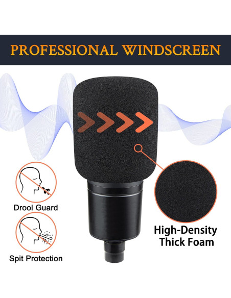 Filtros Pop SOULWIT para Micrófonos AT2020/AT2050/AT4040 - Negro