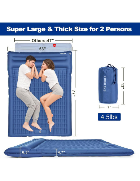 Colchón Inflable Doble CAMULAND 196x135 cm 4.7 cm Grosor