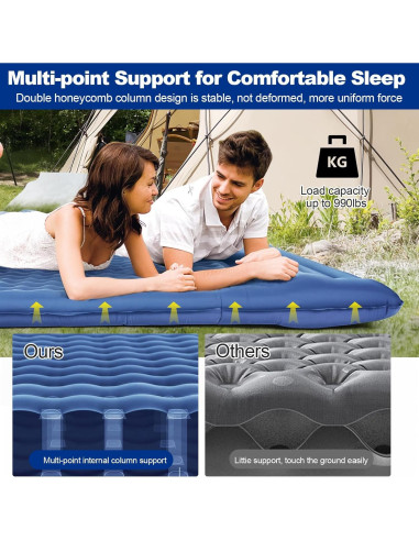 Colchón Inflable Doble CAMULAND 196x135 cm 4.7 cm Grosor