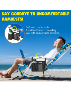 Soporte para Taza de Silla de Playa BOHEMIABY Negro Ajustable 2