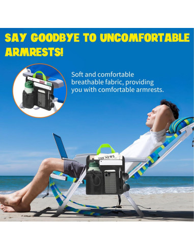 Soporte para Taza de Silla de Playa BOHEMIABY Negro Ajustable