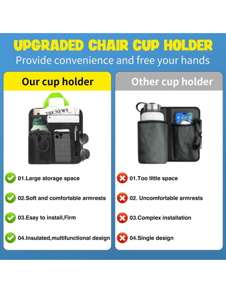 Soporte para Taza de Silla de Playa BOHEMIABY Negro Ajustable