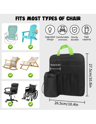 Soporte para Taza de Silla de Playa BOHEMIABY Negro Ajustable