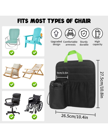 Soporte para Taza de Silla de Playa BOHEMIABY Negro Ajustable