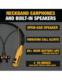 Auriculares Bluetooth DEWALT Jobsite Pro Max 60h Resistencia 2