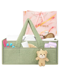 Cesta Organizadora para Bebés VZZNN Verde con Compartimentos