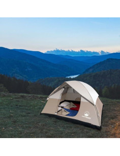 Carpa Familiar para 4 Personas Wakeman Beige Resistente al Agua 2