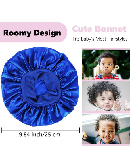 Bonete de satén para dormir LBYLUS azul para bebés