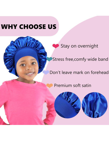 Bonete de satén para dormir LBYLUS azul para bebés