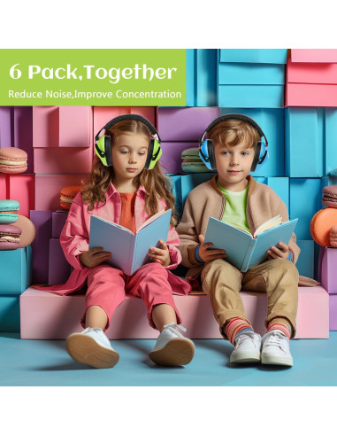 Auriculares con Cancelación de Ruido para Niños Floriogra - Paquete de 6