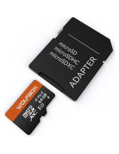 Tarjeta microSD WOLFBOX 64GB U3 A1 V30 100MB/s 4K UHD 2