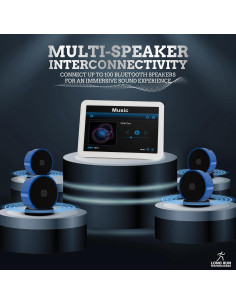 Par de Altavoces Bluetooth Inalámbricos Long Run 10W Azul 2
