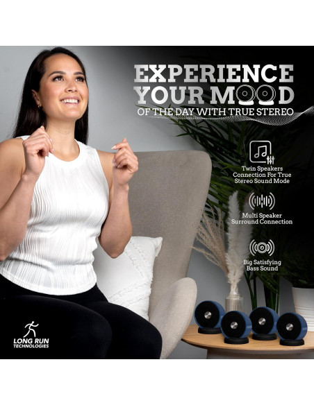 Par de Altavoces Bluetooth Inalámbricos Long Run 10W Azul