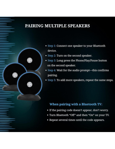 Par de Altavoces Bluetooth Inalámbricos Long Run 10W Azul