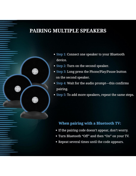 Par de Altavoces Bluetooth Inalámbricos Long Run 10W Azul