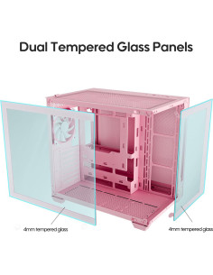 Caja de PC ATX Vetroo AL900 Rosa con vidrio templado 270 2