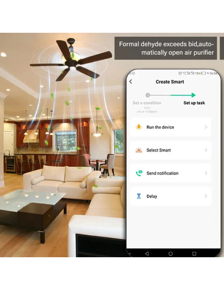 Monitor de Calidad de Aire WiFi SENCKIT - Medidor CO2, CH2O, COV