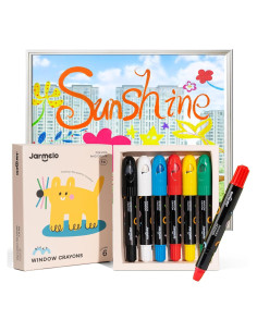 Crayones de Baño y Ventana Jar Melo 6 Colores Lavables