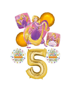 Decoraciones de Globos Rapunzel Disney 5 Años Anagram