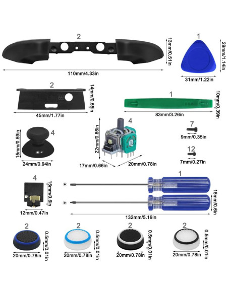 Kit de Reemplazo 27 Piezas para Controlador Xbox One SourceTon