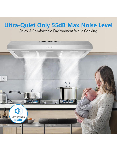 Campana Extractora TAZPI KMJ01 800 CFM 36" Acero Inoxidable