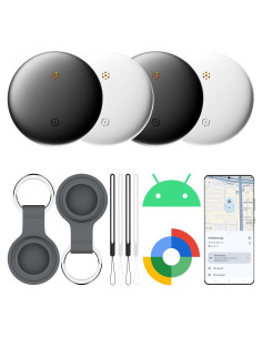 Etiquetas Bluetooth WATSABRO - Paquete de 4 para Android - Rastreador IP66