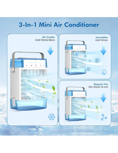 Acondicionador de Aire Portátil 3-en-1 Habseli CF-626R 1000ml