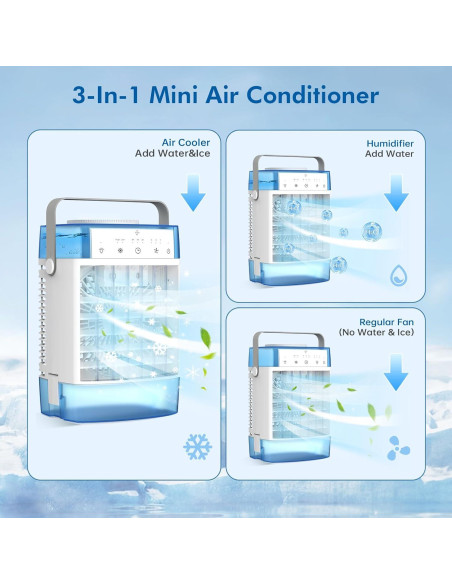 Acondicionador de Aire Portátil 3-en-1 Habseli CF-626R 1000ml