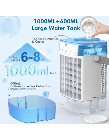 Acondicionador de Aire Portátil 3-en-1 Habseli CF-626R 1000ml