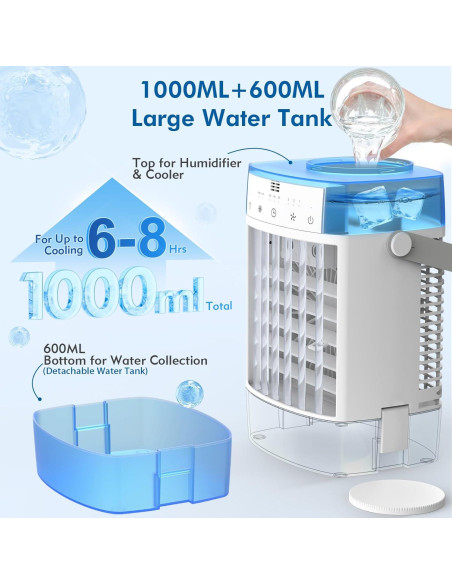 Acondicionador de Aire Portátil 3-en-1 Habseli CF-626R 1000ml