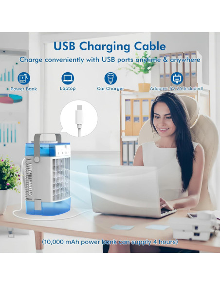 Acondicionador de Aire Portátil 3-en-1 Habseli CF-626R 1000ml