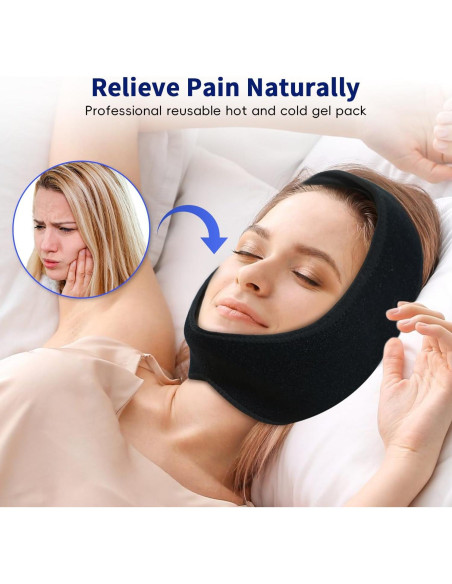 Compresa de Hielo CONBELLA para Alivio de Dolor Facial - Negro