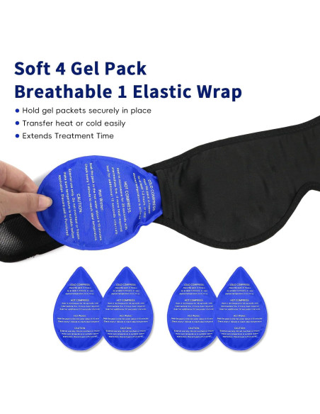 Compresa de Hielo CONBELLA para Alivio de Dolor Facial - Negro