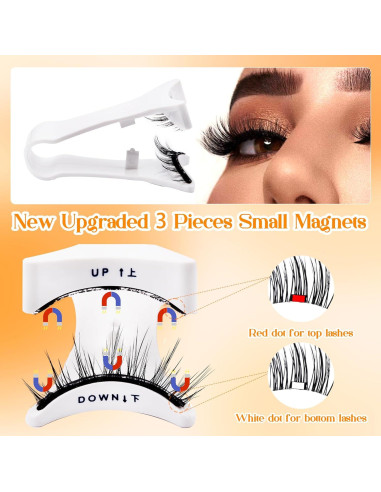 GEMERRY Kit de Pestañas Magnéticas 2 Pares con Aplicador