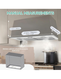 Campana de Cocina Empotrada KENDRAJA 76.2 cm 700 CFM LED 2