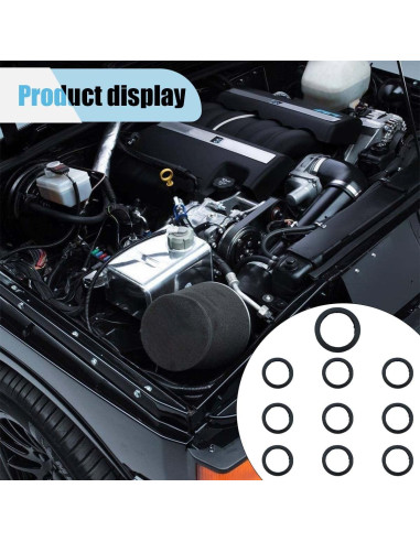 10 Juntas de Boquilla de Lata de Gas LAINLOY - Goma Negra 3.76cm