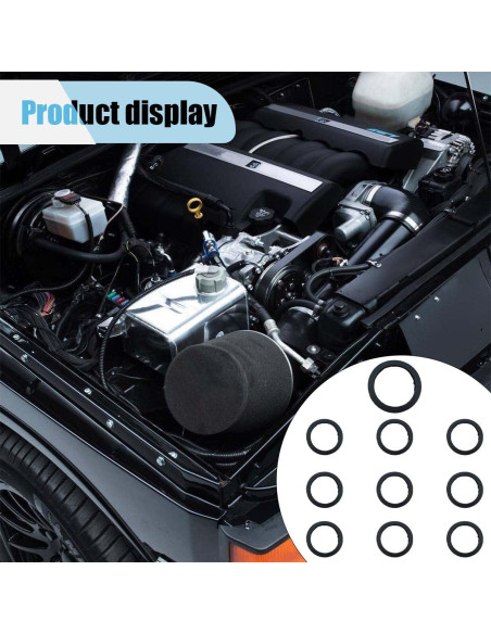 10 Juntas de Boquilla de Lata de Gas LAINLOY - Goma Negra 3.76cm