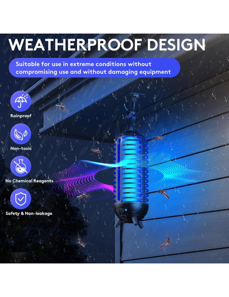 Zapper de Insectos Kuesburt Recargable 2500mAh para Interiores y Exteriores