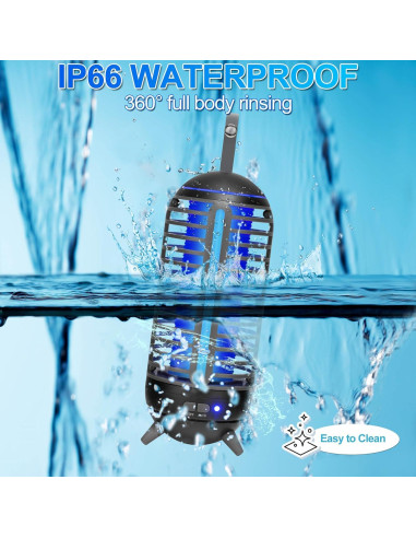 Zapper de Insectos Kuesburt Recargable 2500mAh para Interiores y Exteriores