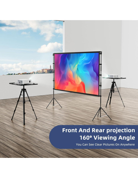 Pantalla de Proyector Vamvo 80" (203.2 cm) Plegable con Soporte