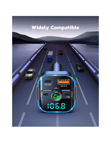 Adaptador Bluetooth 5.3 RIWUSI BC47 Cargador Rápido 54W